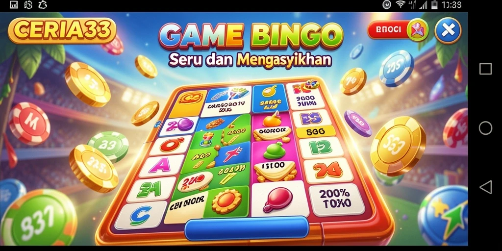 Tampilan menarik dari game Bingo CERIA33 yang seru dan interaktif.