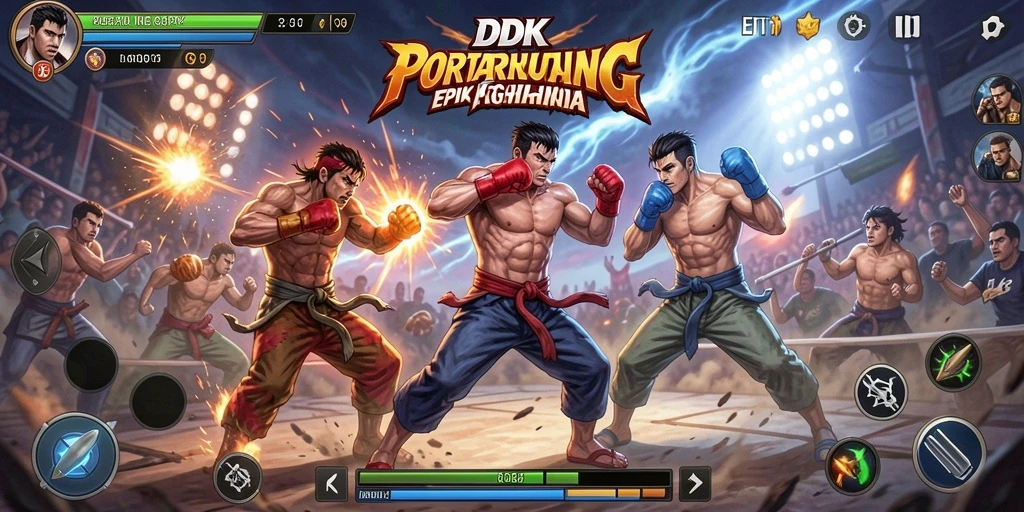 Gameplay seru DKK dengan pertarungan yang dinamis.