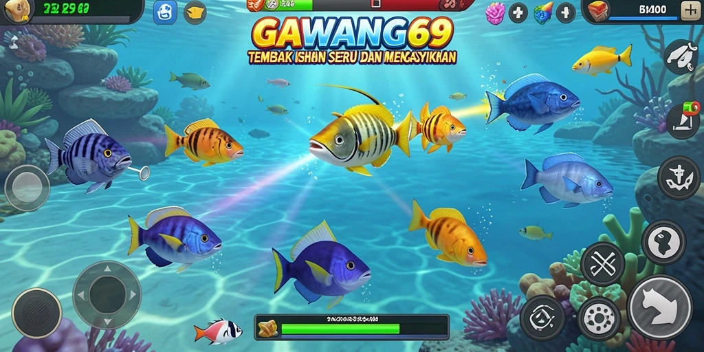 Tampilan gameplay menarik GAWANG69 dalam berburu ikan.