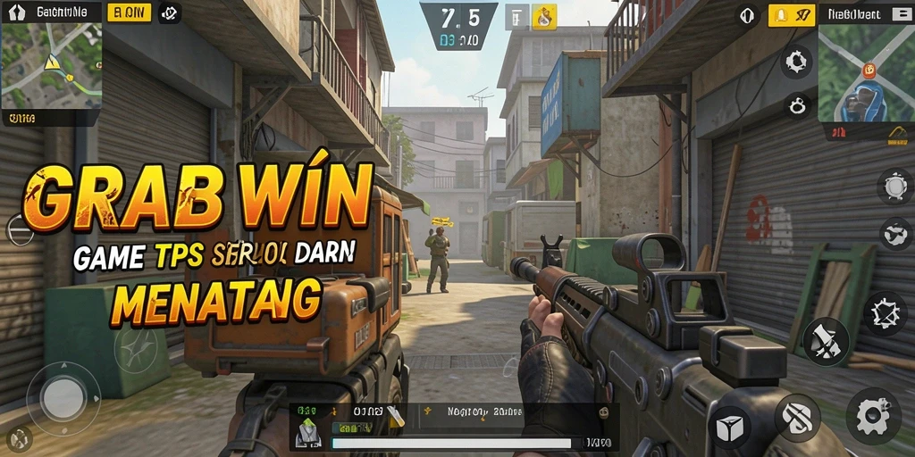 Tampilan seru gameplay GRABWIN dalam aksi TPS.