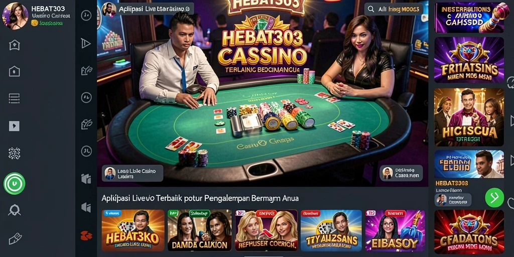 Tampilan gameplay menarik dari HEBAT303 dalam suasana Live Casino.
