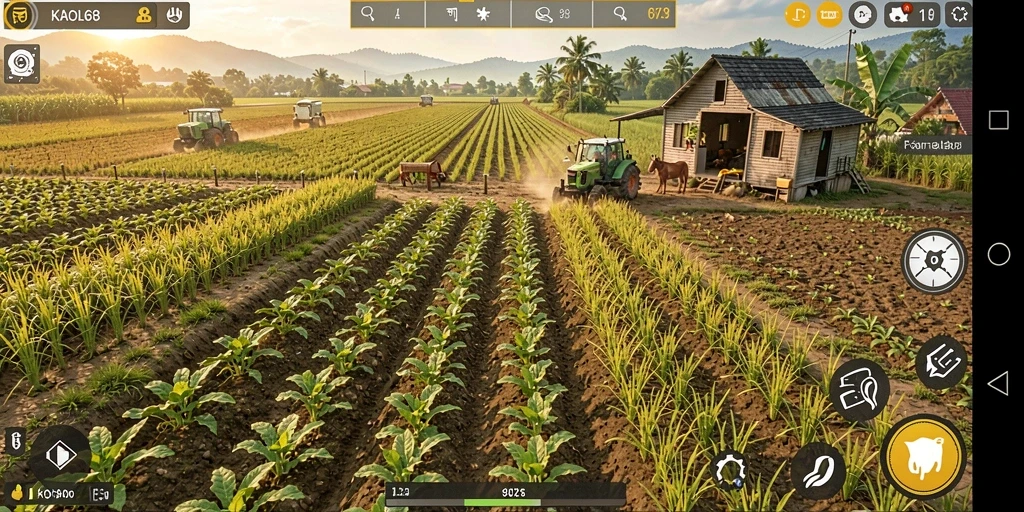 Tampilan gameplay KAOL68 yang memukau saat bercocok tanam.