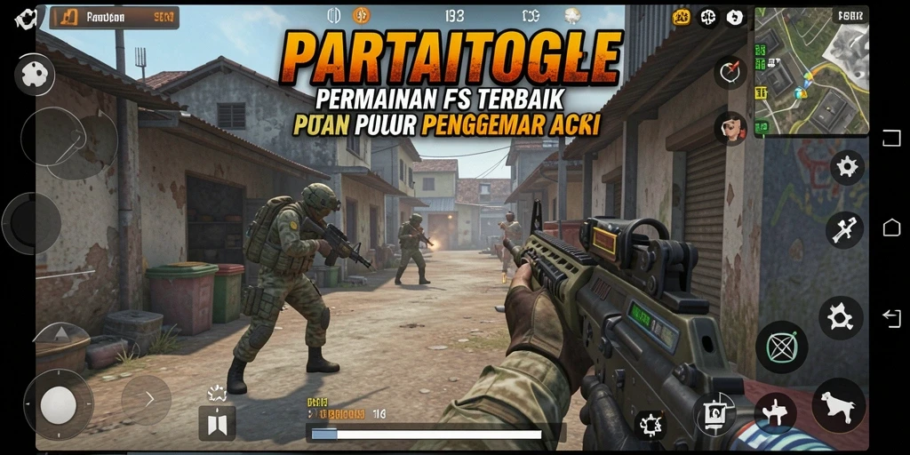Tampilan seru dari gameplay PARTAITOGEL yang penuh aksi FPS.