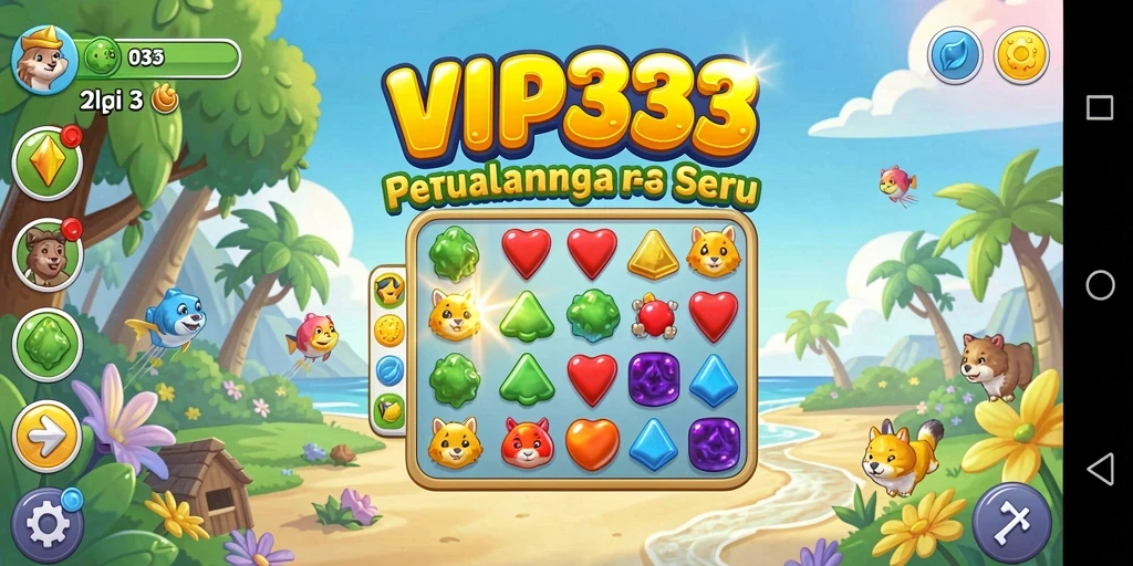 Gameplay Match-3 yang seru dengan grafis menawan.